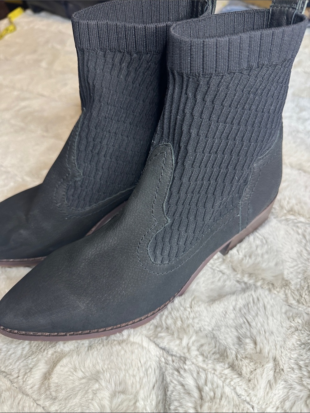 Cecilia New York Tomas Sock Knit Black Bootie, 5.5